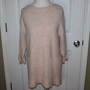 Chico's 3 (XL) Sweater Boat Neck Pink Gold